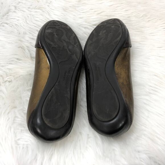 Donald J. Pliner 7.5 Womens Copper Haley Peace Sign Crystal Embellished Flats - Picture 6 of 8